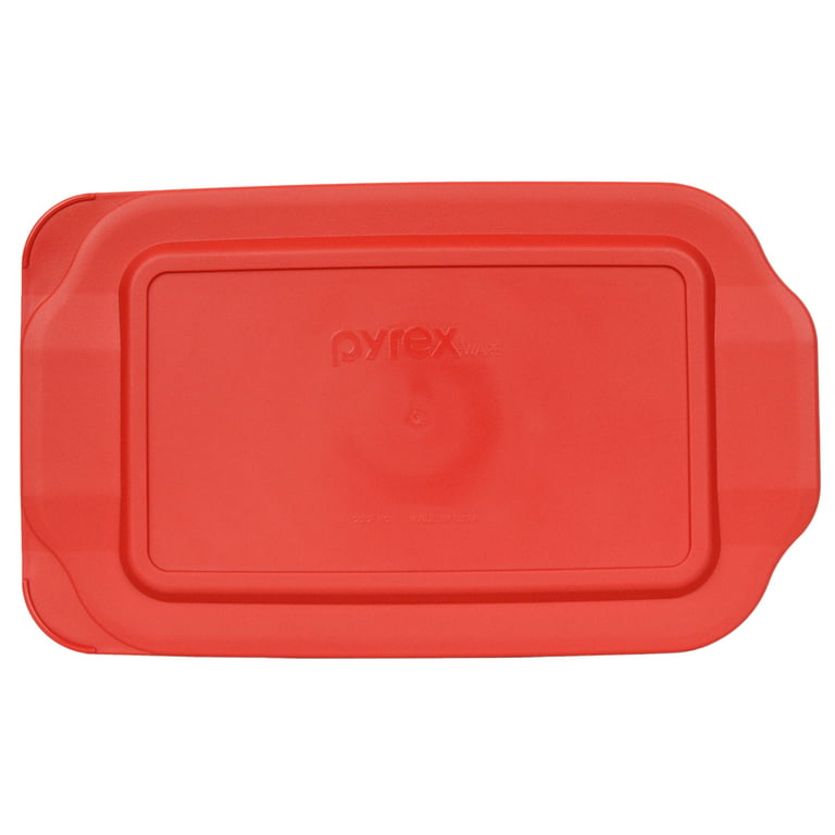 Pyrex (1) 232 2-Quart Rectangle Glass Baking Dish & (1) 232-PC Red Plastic  Lid