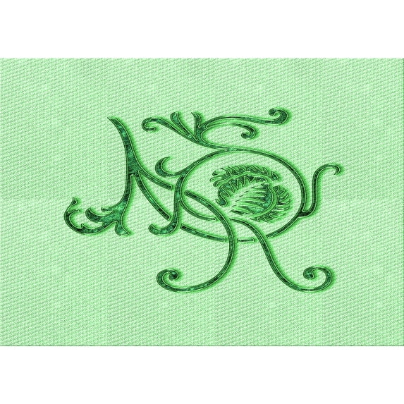 Ahgly Company Indoor Rectangle Patterned Mint Green Area Rugs, 3' x 5'