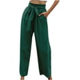 thumbnail image 2 of Lilgiuy Women's Solid Color High-waist Loose Women's Wide Leg Pants Petite Classic Allure Fit Proportioned Pant, 2 of 5