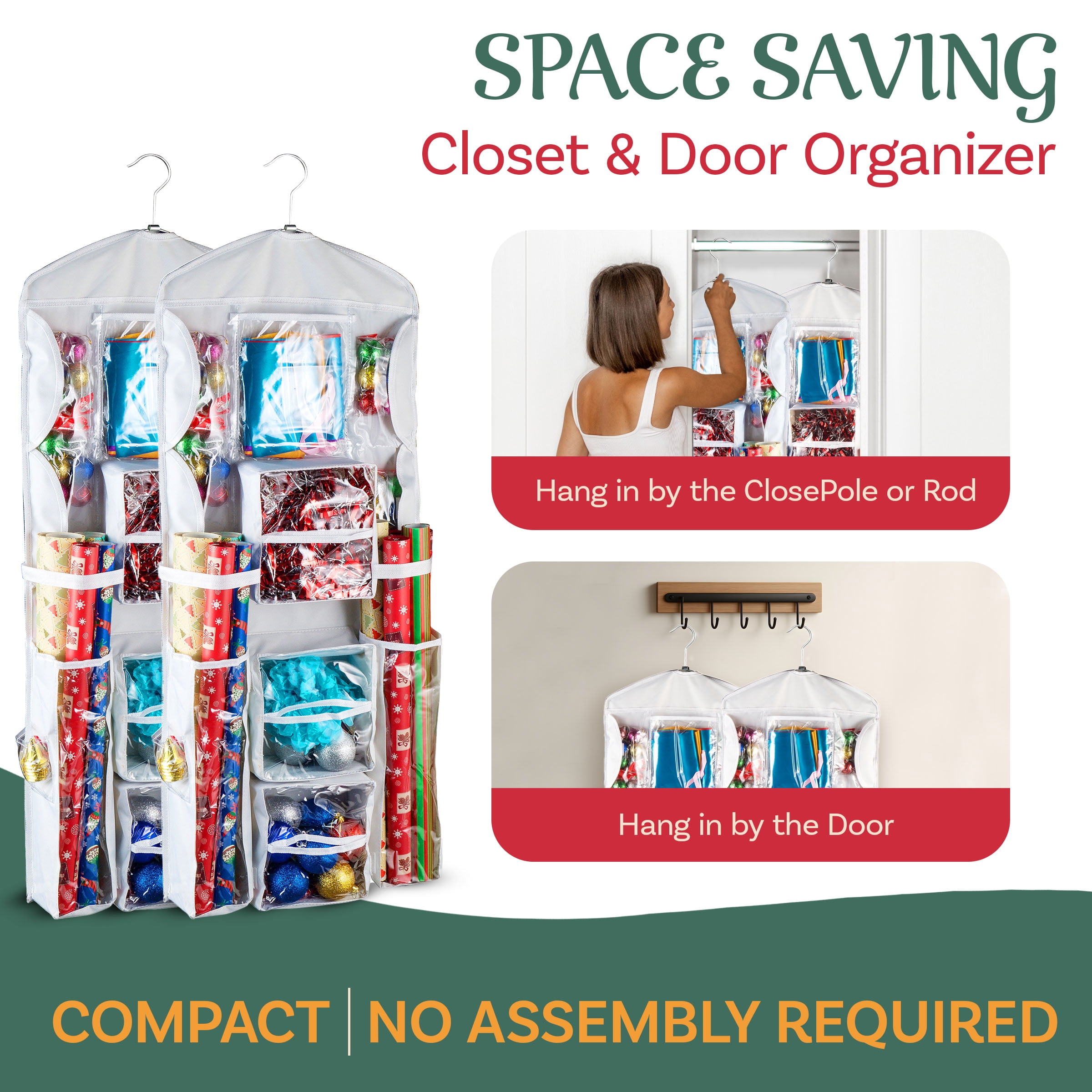 Elf Stor Wrapping Paper Storage Organizers- 2 Pack