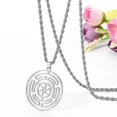 thumbnail image 4 of Collar con colgante de acero inoxidable con rueda de Hécate, símbolo mágico de Strophalos gótico, logotipo, alfiler, collar para mujer, joyería para hombre --- Código de producto 37128, 4 of 5