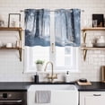 thumbnail image 2 of 2 Panels Kitchen Tier Curtains 39 Inch Length, Winter Forest Grommets Window Treatment Curtain, Natural Forest Tree Snowscape Thermal Curtains Drapes for Living Room/Bathroom, 2 of 9