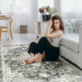 thumbnail image 6 of Balacho Floral Pattern Oriental Boho Faux Wool Area Rug, 5' x 7', Dark Gray, 6 of 8