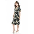 thumbnail image 2 of Vestido flores escote cruzado Roman Fashion /Juvenil, 9975 (Negro - verde) negro M, 2 of 5