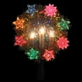thumbnail image 3 of Northlight 7" Lighted Gold Tinsel Wreath with Candles Christmas Tree Topper - Multi Lights, 3 of 4