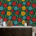 thumbnail image 5 of Peel and Stick Wallpaper Contact Paper Floral Daisy Modern Red Yellow Blue Daisies Red Flowers Yellow Flowers Self Adhesive and Removable 17.7in x 118in, 5 of 8
