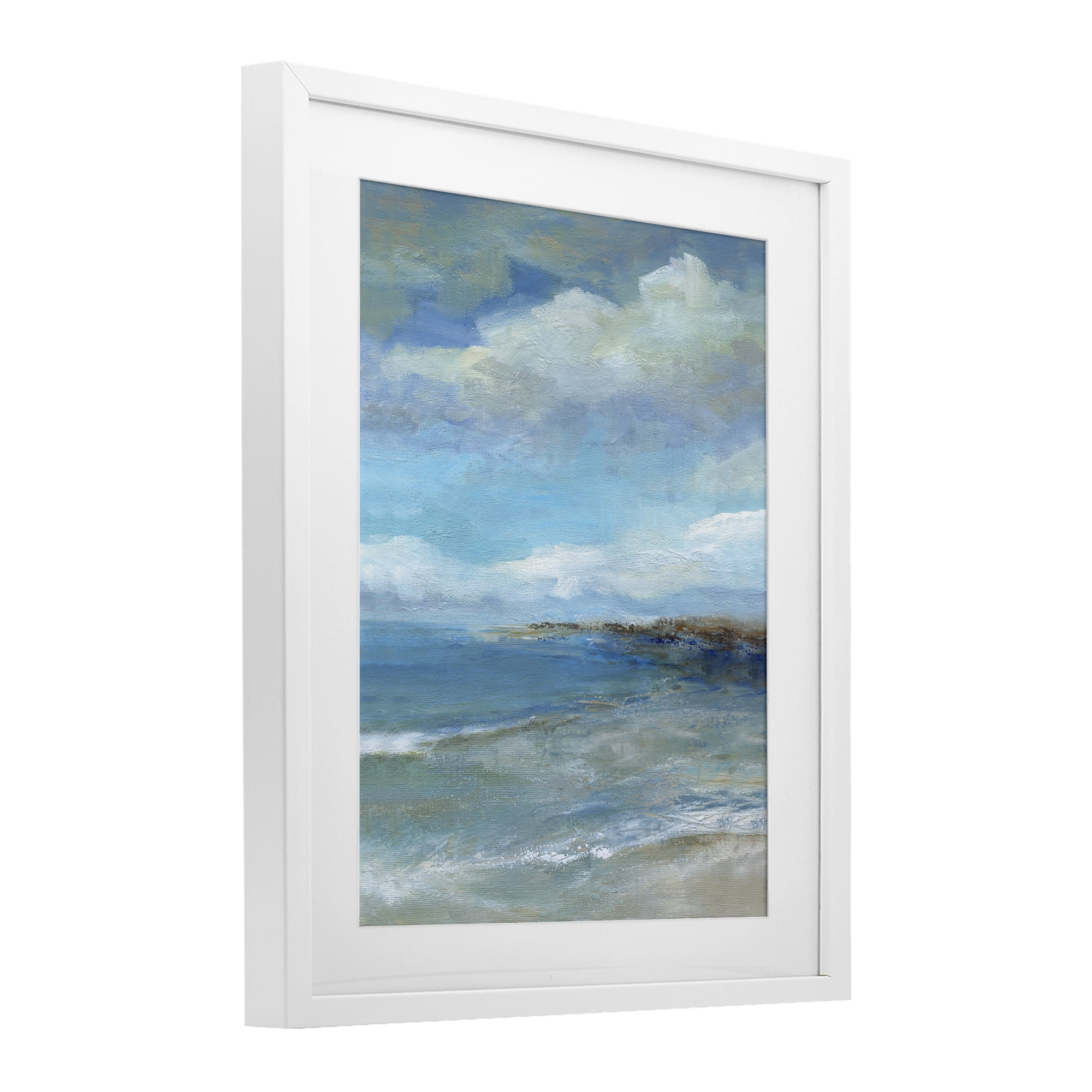 Stupell Industries Shore's Calm Breeze White Framed Print Under Glass, design by Carol Robinson
