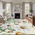thumbnail image 2 of Vintage Floral Large Area Rugs 8x10 ft Rustic Spring Daisy Plant Beige Background Washable Rug Non Slip Indoor Carpet Absorbent Floor Mat for Living Room Bedroom Dining Room, 2 of 9