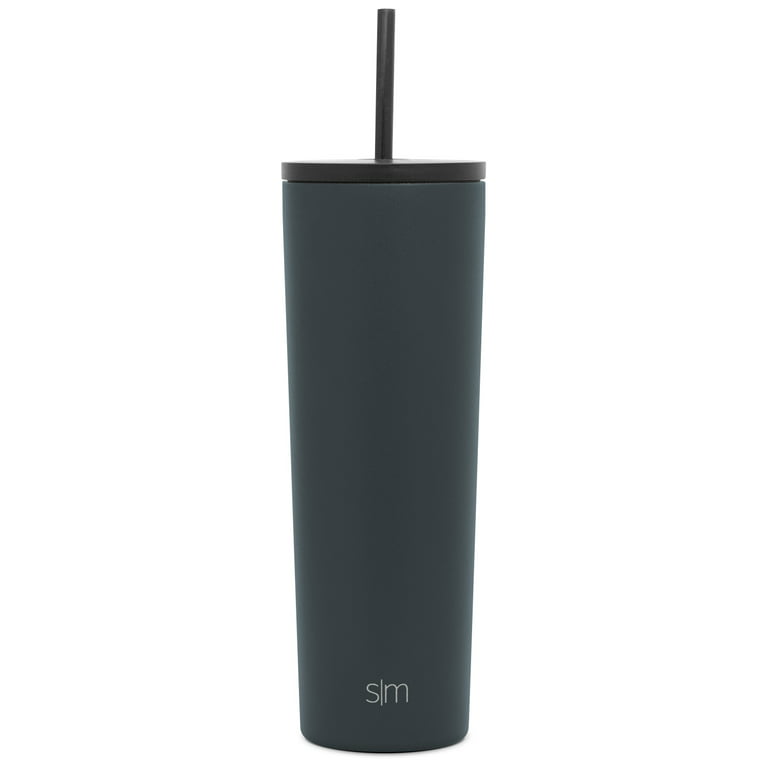 Simple Modern Classic Insulated Tumbler with Straw and Flip Lid Stainless  Steel Water Bottle Iced Coffee Travel Mug Cup, 24oz (710ml), Midnight Black  