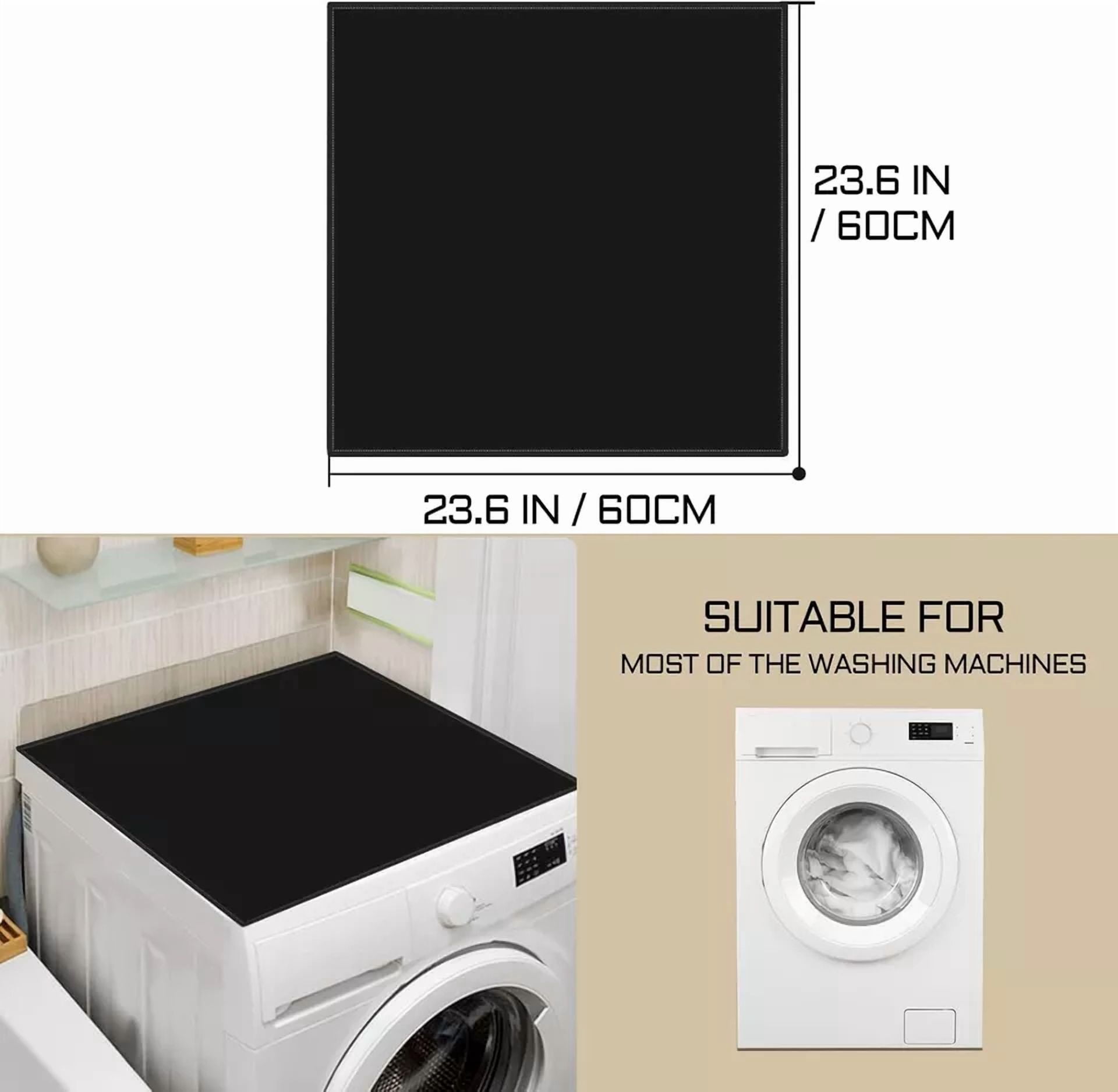 Washer Dryer Top Mat Cover Anti-Slip Washing Machine Dust-Proof Top Cover