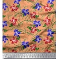 thumbnail image 1 of Soimoi Cotton Poplin Fabric Leaves & Azalea Floral Decor Fabric Printed Yard 42 Inch Wide, 1 of 1