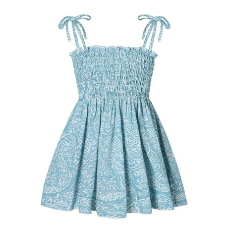 

Toddler Baby Girl Summer Sleeveless Dress Cute Floral Print Elastic Casual Dress Princess Dress Beach Sundress Sling Dresses