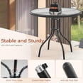 thumbnail image 6 of Pirecart 6Pcs Outdoor Dining Set, Patio Dining Set with 65″ Umbrella, Outdoor Table and Chairs with 31.5″ Round Glass Table, 4 Folding Textilene Chairs, Black, 6 of 9