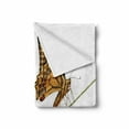 thumbnail image 2 of Swallowtail Butterfly Soft Flannel Fleece Blanket, Caterpillar Pupae Butterfly Life's Stages Inspirational Nature, Cozy Plush for Indoor and Outdoor Use, 70" x 90", Pale Brown Green, by Ambesonne, 2 of 6
