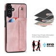 thumbnail image 6 of Dteck for Samsung Galaxy A13 5G Slim Case, Shockproof Premium PU Leather Soft TPU Business Cover with Wrist Strap Kickstand Flip Stand Protection Case, rosegold, 6 of 7