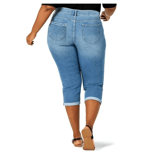 Plus size stretch capri jeans best sale