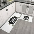thumbnail image 3 of Gray-checked Text Rugs and Mats Non Skid Washable Absorbent Microfiber Soft Kitchen Mat for Floor Set Of 2 Decor Stain Resistant 17"x47"+17"x30", 3 of 7