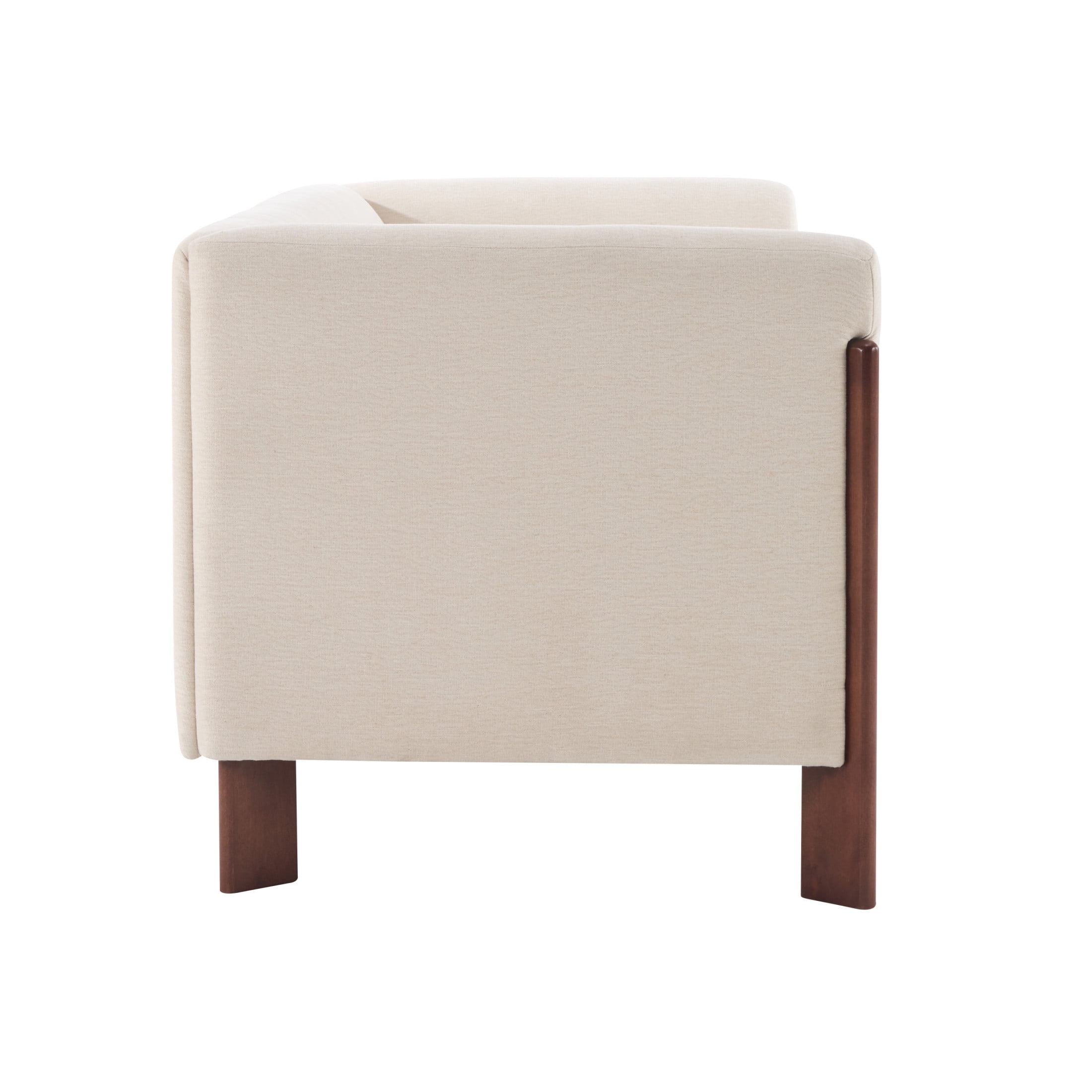 Christopher Knight Home 80" Modern Upholstered Sofa, 3 Seats Tuxedo Arms with Wood Leg, Linen