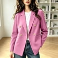 thumbnail image 2 of Kukoosong Women's Double Breasted Blazer, Casual Work Office Jacket with Gold Buttons and Lapel Collar for Business, Women's Classic Suit Jacket, 2 of 5