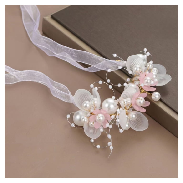Elegant Floral Faux Pearl Headband Bridal Hair Accessory Amazon.com : Darlingao Pearl Wedding & Bridal Headpiece for  main image 3