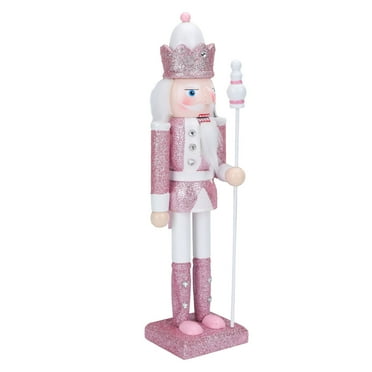 1Pc Festive Wooden Nutcracker Craft Christmas Decor Glitter Puppet Decor