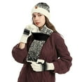 thumbnail image 2 of ZHOGXU Winter Beanie Hat Scarf Gloves Set For Women And Men Thick Caps Long Scarf Touchscreen Gloves Knitted Warm Comfortable Outfits 3 Pack For Daily Wear White One Size, 2 of 4