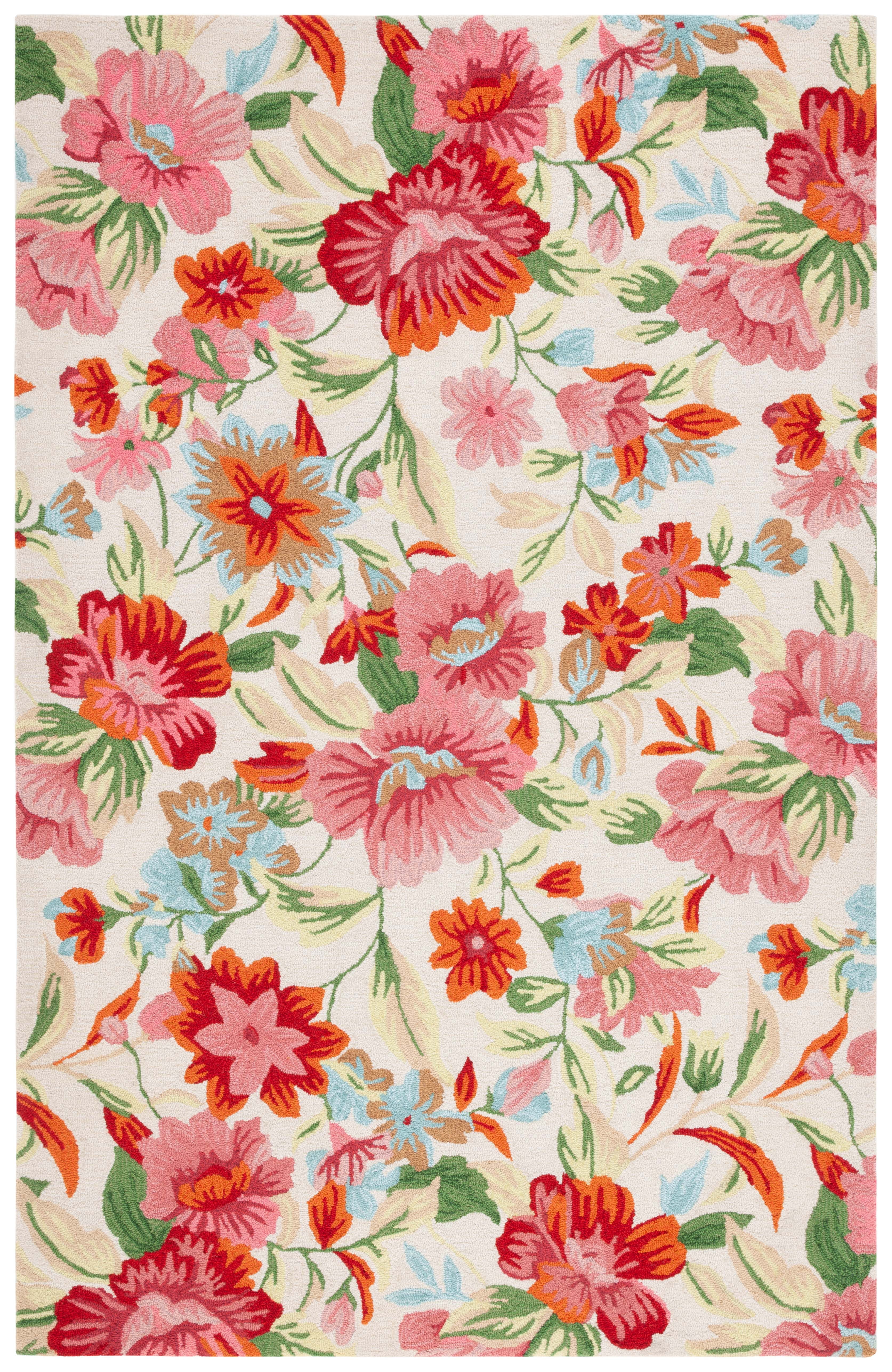 Safavieh Easy Care Aithne Floral Area Rug, Ivory/Red, 5' x 8'