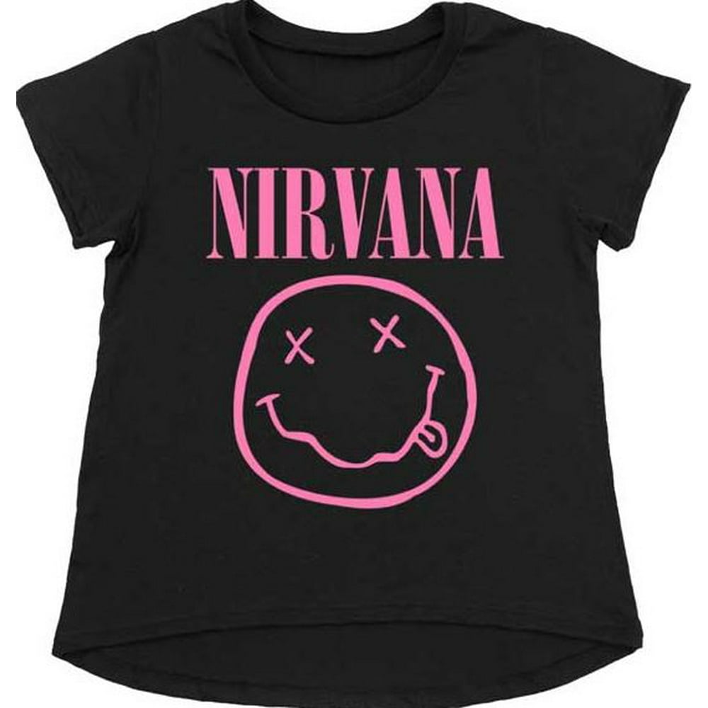 Nirvana Nirvana Pink Smiley Toddler Tshirt (2T) black