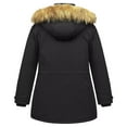 thumbnail image 2 of Chrisuno Women's Plus Size Winter Thicken Puffer Coat Warm Winter Coats with Hood Black 5X, 2 of 5