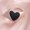 Matt silver black, variant on Heart Shaped Women Ring Gold And Silver Alloy Electroplated Fashion Jewelry With Loose Gemstones European Style