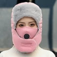 thumbnail image 4 of qolati Mens Women Winter Trapper Hats Windproof Warm Hats with Ear Flap and Mask for Men Women Faux Fur Bomber Ski Ridding Hats, 4 of 4