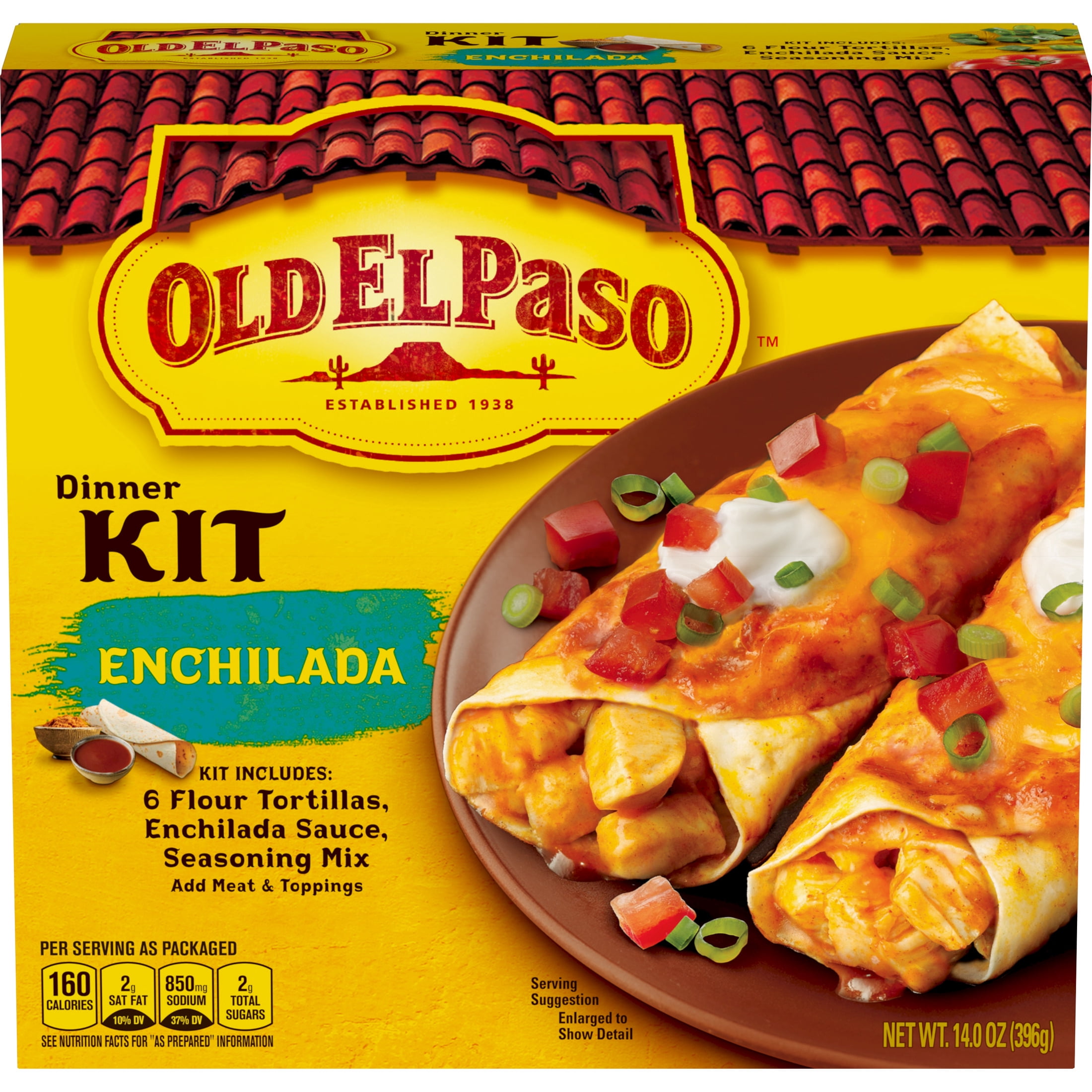 Old El Paso Enchilada Dinner Kit With Flour Tortillas, Enchilada Sauce & Seasoning Mix, 14 oz.