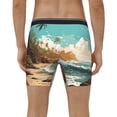 thumbnail image 4 of Rateoe Coastal Palm Beach Print Men’s Underwear Boxer Briefs Soft Comfortable Underwear Boxer Briefs, Long Leg Briefs,Anti-chafing Boxer Briefs, 4 of 7