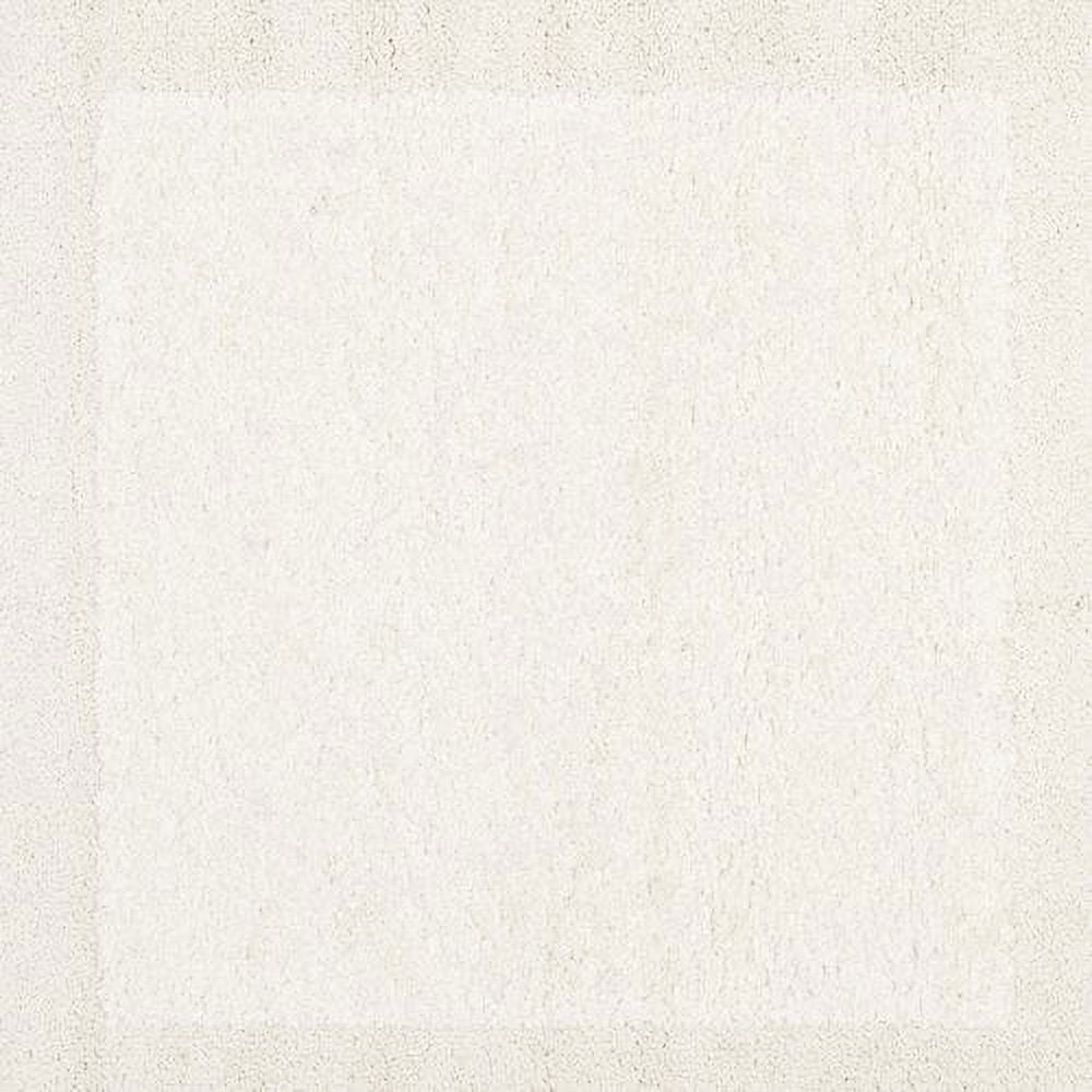 SAFAVIEH Florida Mason Bordered Shag Area Rug, Cream, 5' x 5' Square