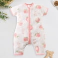 thumbnail image 2 of Baby Onesies Boy Baby Rompers Summer Newborn High Stretch Solid Color Breathable Cotton With Front Button Closure, 2 of 8