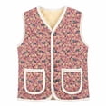 thumbnail image 2 of Korean Kimjang Vest, Retro Floral Quilted Design with Warm Fleece Lining, Sleeveless Winter Vest for Kimchi Making and Daily Wear - Pink / 2xl, 2 of 9