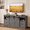 Gray, variant on Homall 58'' Farmhouse TV Stand for Living Room, Entertainment Center with Sliding Barn Doors & 4 Storage Drawers, Adjustable Shelves Rustic Media Console for Bedroom,White