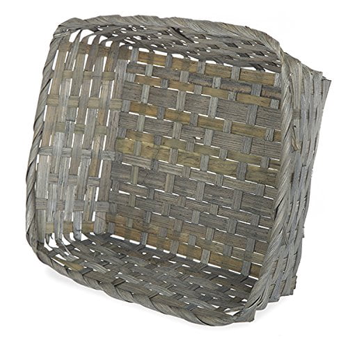12 Pack Premium Handmade 12" x 9" Antique Grey Bamboo Rectangular Storage Baskets – Countertop Artisan Organizer for Kitchen Pantry, Bathroom Vanity, Entryway Catch-All by The Lucky Clover Trading