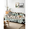 thumbnail image 2 of Sage Green Beige Farmhouse Sofa Cover Blanket Couch Covers for Armchair Cushion,Couch Sofa Silpcover with Tassel,Living Room Bedroom Throw Towel Blanket Covers Black Dog Paw Vintage Wooden M 71"x102", 2 of 9