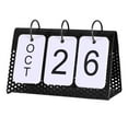 thumbnail image 2 of Rongfmy Creative Desktop Calendar Metal Frame Table Standing Side Home Office Decorative Black, 2 of 9