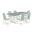 thumbnail image 2 of East West Furniture X097LA015-7 7-Piece Modern kitchen table set a Superb Cement Color rectangular Table Top and 6 Awesome Linen Fabric Dining Chairs with Stylish Chair Back, Linen White Finish, 2 of 10