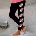thumbnail image 5 of Mceream Womens Football Game Day Leggings Plus Size Stretchy High Waist Tummy Control Yoga Pants Comfort Soft Slim Fit Graphic Workout Leggings Brown XXL, 5 of 5