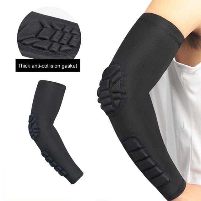 Codo Manga Acolchada, Promoción De Circulación Protector Del Antebrazo Comprimido De Altura De 10 Mm Tela De Punto Para Baloncesto