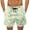 ZZ#-007 Light Green, variant on JULMCOMO Men's Hawaiian Beach Shorts Summer Tropical Print Sport Shorts Drawstring Elastic Waist Casual Surfing Shorts with Pockets Blue L