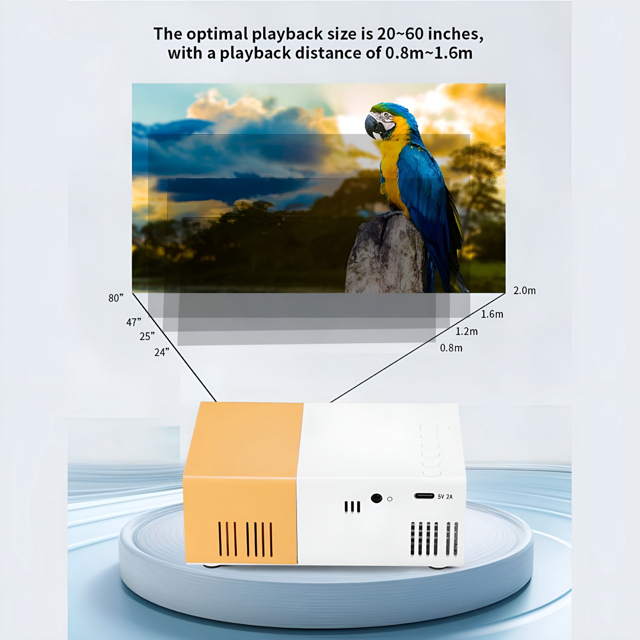 GJX Mini Projector with Wifi Bluetooth, 4K Projectors, Smart Projector Tv, Wifi Projector with Speakers for Phone Outside