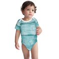 thumbnail image 2 of Xecao Teal Turquoise Wood Pattern Baby Climbing Bodysuit Short Sleeve Onesie Unisex 0-12 Months Baby Shirt Newborn Outfits Crotch snap design-2 Years, 2 of 6