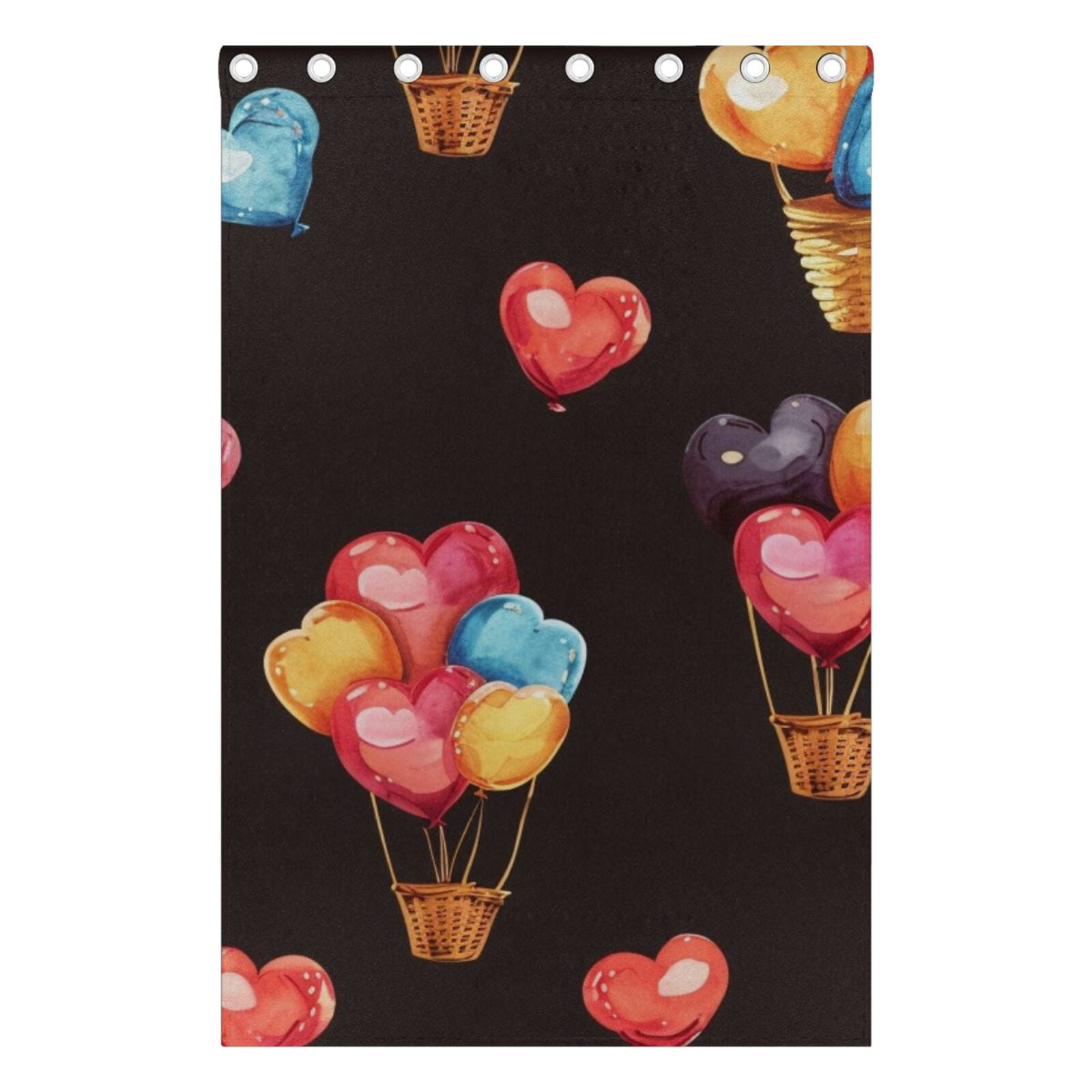 Hearts Or Balloon Black Out Curtains 84 Inch Length Curtains for Sliding Glass Doors Bedroom Living Room 2 Pack