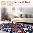 thumbnail image 2 of ODIKA 4'x6' Machine Washable Non-Slip Area Rug, Tidal Bloom Oceanic Floral Motif High Traffic Rug with Pad, Navy Blue, 337328, 2 of 8