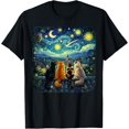 thumbnail image 1 of Playera Cat Starry Night Van Gogh Cats Funny Gifts for Men Women Kid, Manga Corta Unisex, Color Negro, Talla Extra Grande, 1 of 6
