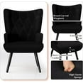 thumbnail image 4 of LAZY BUDDY Teddy Fabric Accent Chair, Comfy Upholstered Wingback Armchair for Living Room, Bedroom, Home, 4 of 8